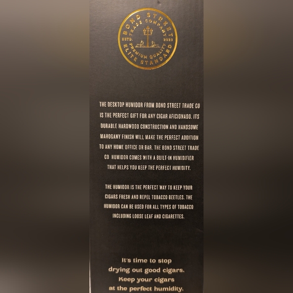 Bond Street Desktop With Built-in Humidor Cigar Case Brand New In Box - Picture 7 of 16